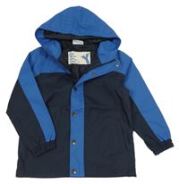 Tmavomodro-modrá šusťáková jarní bunda s kapucí YIGGA