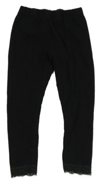 Černé capri legíny s krajkou YOUNG IDOLS