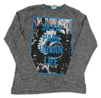 Antracitové triko s potiskem YIGGA