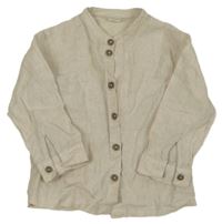 Světlebéžová lněná košile H&M