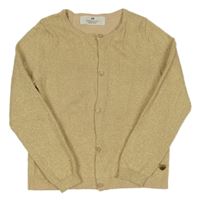 Béžovo-zlatý melírovaný propínací svetr H&M
