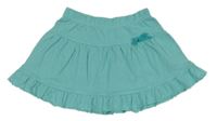 Světletyrkysovo-modrozelená pruhovaná sukně s mašlí a volánkem Kids