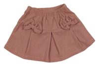 Starorůžová manšestrová sukně s mašlemi 