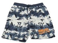 Bílo-tmavošedo/tmavošedé plážové kraťasy s NARUTO PRIMARK