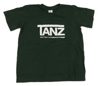 Tmavosmaragdové tričko s nápisem 