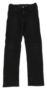 Černé slim fit teplákové rifle H&M
