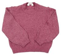 Vínový melírovaný svetr PRIMARK