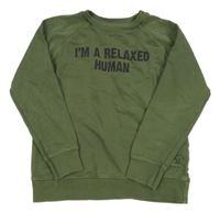 Khaki mikina s nápisy BASEFIELD