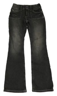 Tmavošedé bootcut leg waist rifle H&M