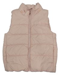 Světlerůžová prošívaná šusťáková zateplená vesta H&M