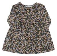 Šedé květované bavlněné šaty H&M
