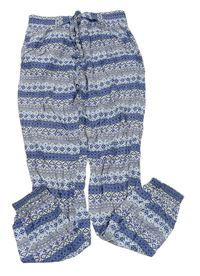 Modré vzorované letní kalhoty Primark