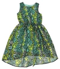 Zelené vzorované šifonové šaty Bluezoo
