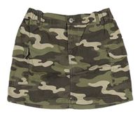 Tmavošedo-khaki army cargo riflová sukně New Look