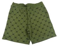 Khaki vzorované teplákové kraťasy River Island