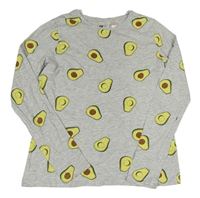 Šedé melírované triko s avokády H&M