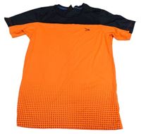 Neonově oranžovo-tmavomodré sportovní tričko s puntíky Dutchy