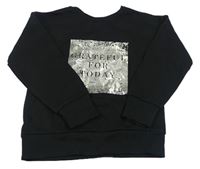 Černá mikina s potiskem s nápisem zn. Primark