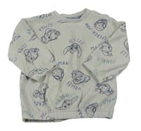 Šedá žebrovaná mikina s Disney postavami zn. Primark