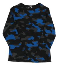 Černo-tmavošedo-modrá army fleecová mikina Pep&Co