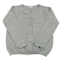Šedý melírovaný vzorovaný propínací svetr H&M