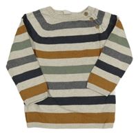Béžovo-barevný pruhovaný svetr H&M