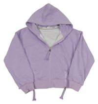 Lila propínací crop mikina s kapucí