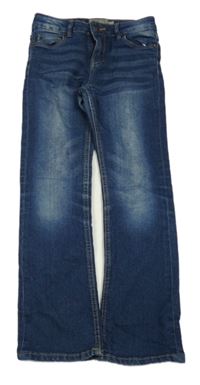 Tmavomodré bootcut rifle