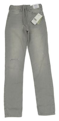 Nové - Šedé skinny fit rifle s prošoupáním H&M