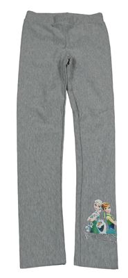 Šedé melírované teplé legíny s Frozen
