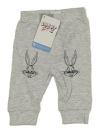 Nové - Šedé melírované lehké tepláky s Bugs Bunnym Pep&Co