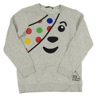 Světlešedá melírovaná mikina s Pudseym George