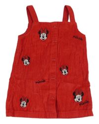 Červené manšestrové propínací šaty s Minnie George