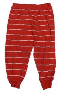 Červeno-bílé pruhované lehké tepláky Primark