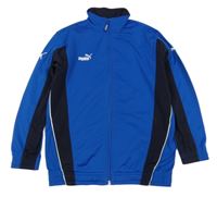 Modro-tmavomodrá sportovní propínací mikina s logem Puma