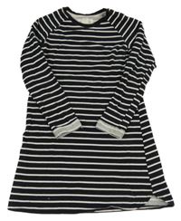 ČErno-bílé pruhované teplákové šaty H&M