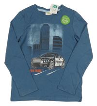 Nové - Petrolejové triko s policejním autem Kids