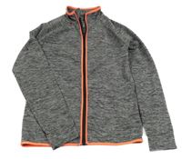 Tmavošedá melírovaná sportovní propínací mikina C&A