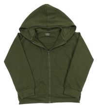 Khaki prošívaná propínací mikina s kapucí Primark