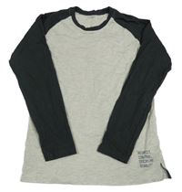 Světlešedo-antracitové triko s nápisem Vertbaudet