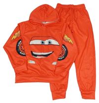 2set - Červená lehká mikina s Bleskem McQueenem a kapucí + tepláky