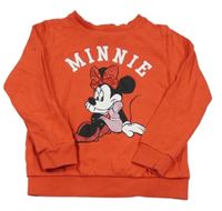 Červená mikina s Minnie s kamínky H&M