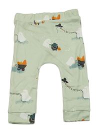 Zelenkavé lehké tepláky s duchy Nutmeg