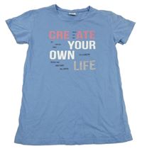 Modré tričko s nápisem Y.F.K.