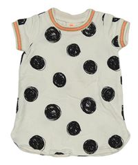 Bílé puntíkaté teplákové šaty Hema