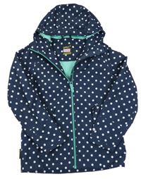 Tmavomodrá puntíkatá šusťáková jarní funkční bunda s kapucí Gelert
