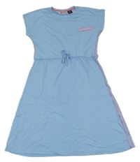 Světlemodré bavlněné šaty s nápisem Pocopiano