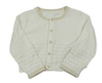 Smetanový propínací svetr s puntíky Matalan