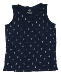Tmavomodré tílko s kotvami H&M