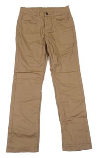 Hnědé plátěné skinny kalhoty Kiabi
